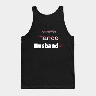 'Boyfriend Fiance Husband' Funny Engagement Gift Tank Top